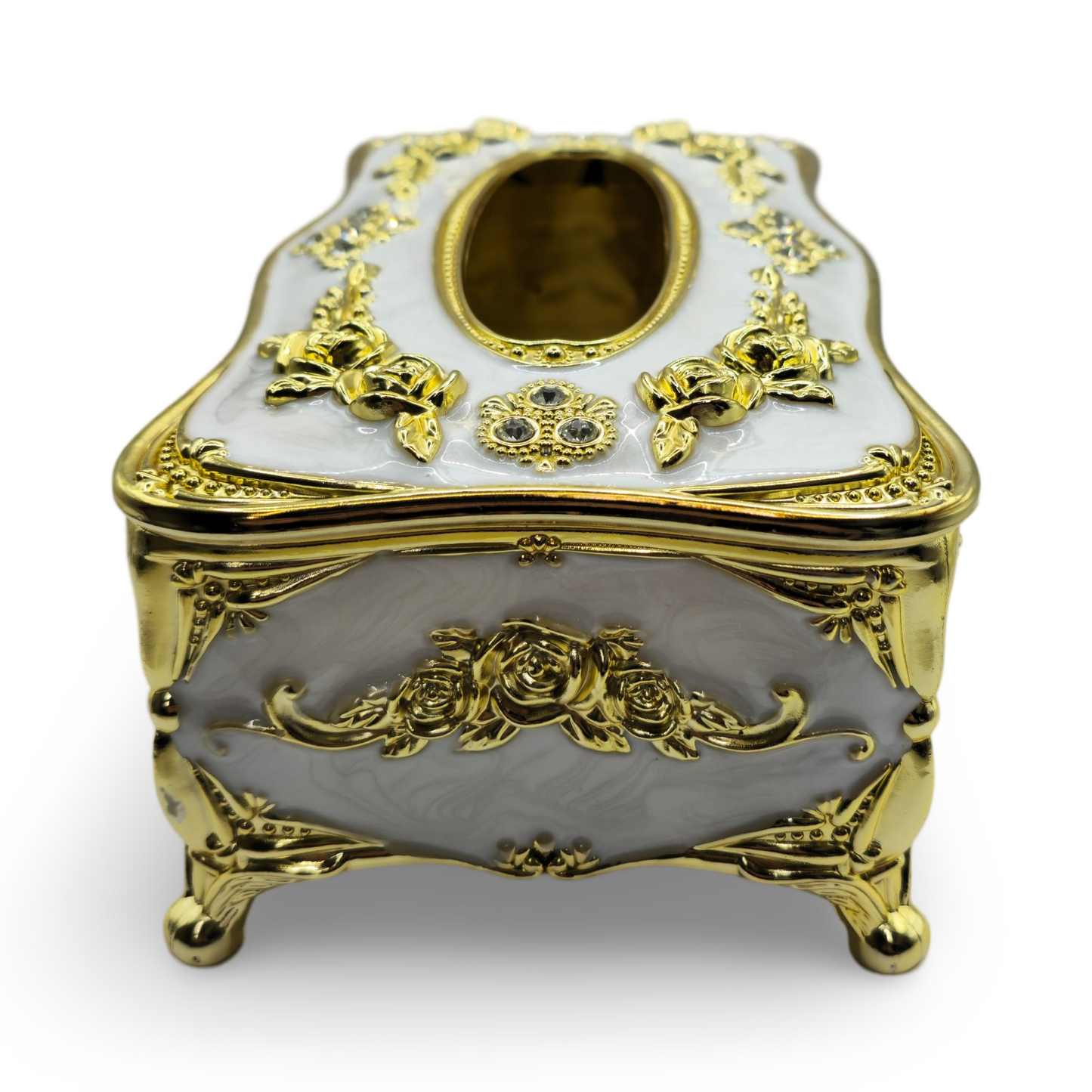 Decorative tissue storage box european style - white & gold My Store