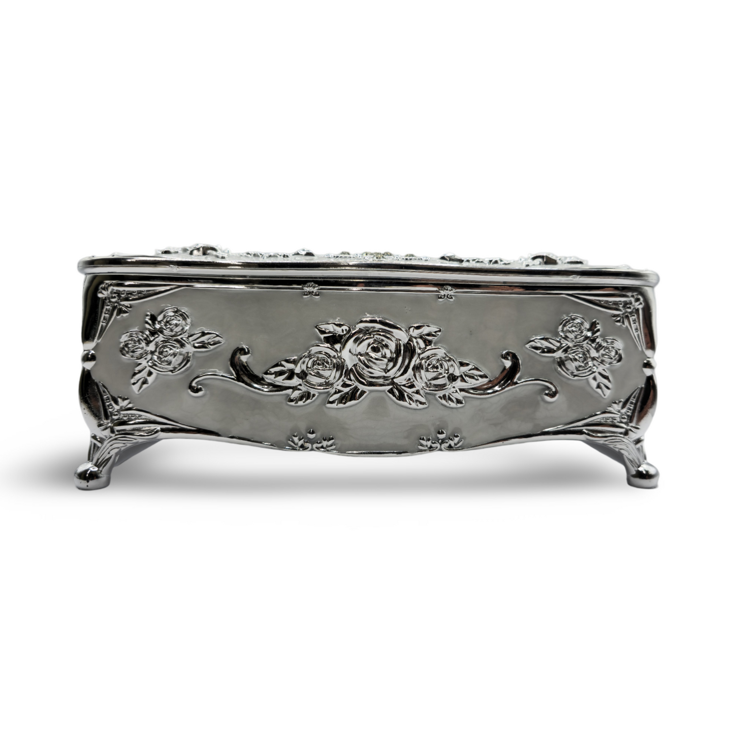 Decorative Tissue Storage Box European Style - White & Silver My Store