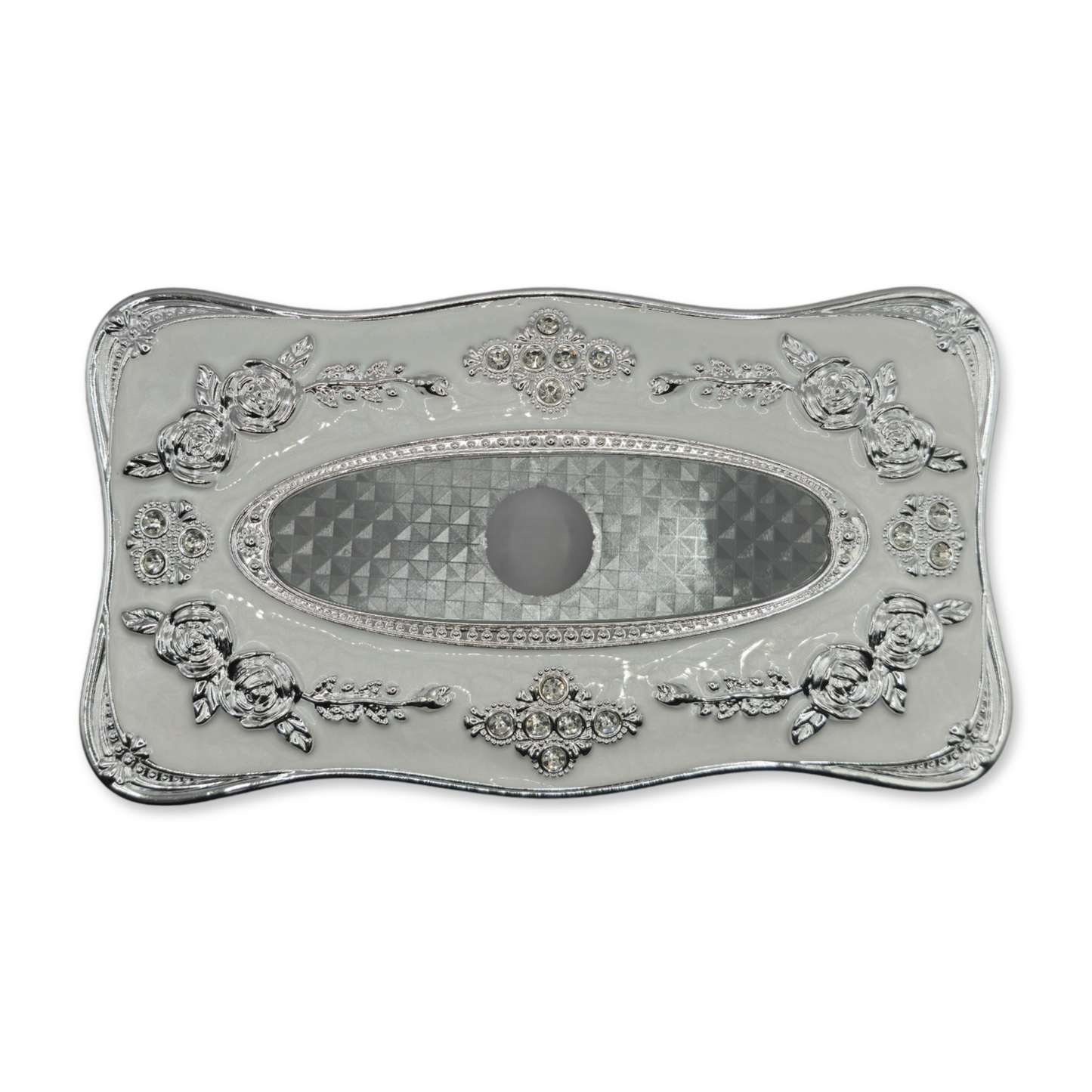 Decorative Tissue Storage Box European Style - White & Silver My Store