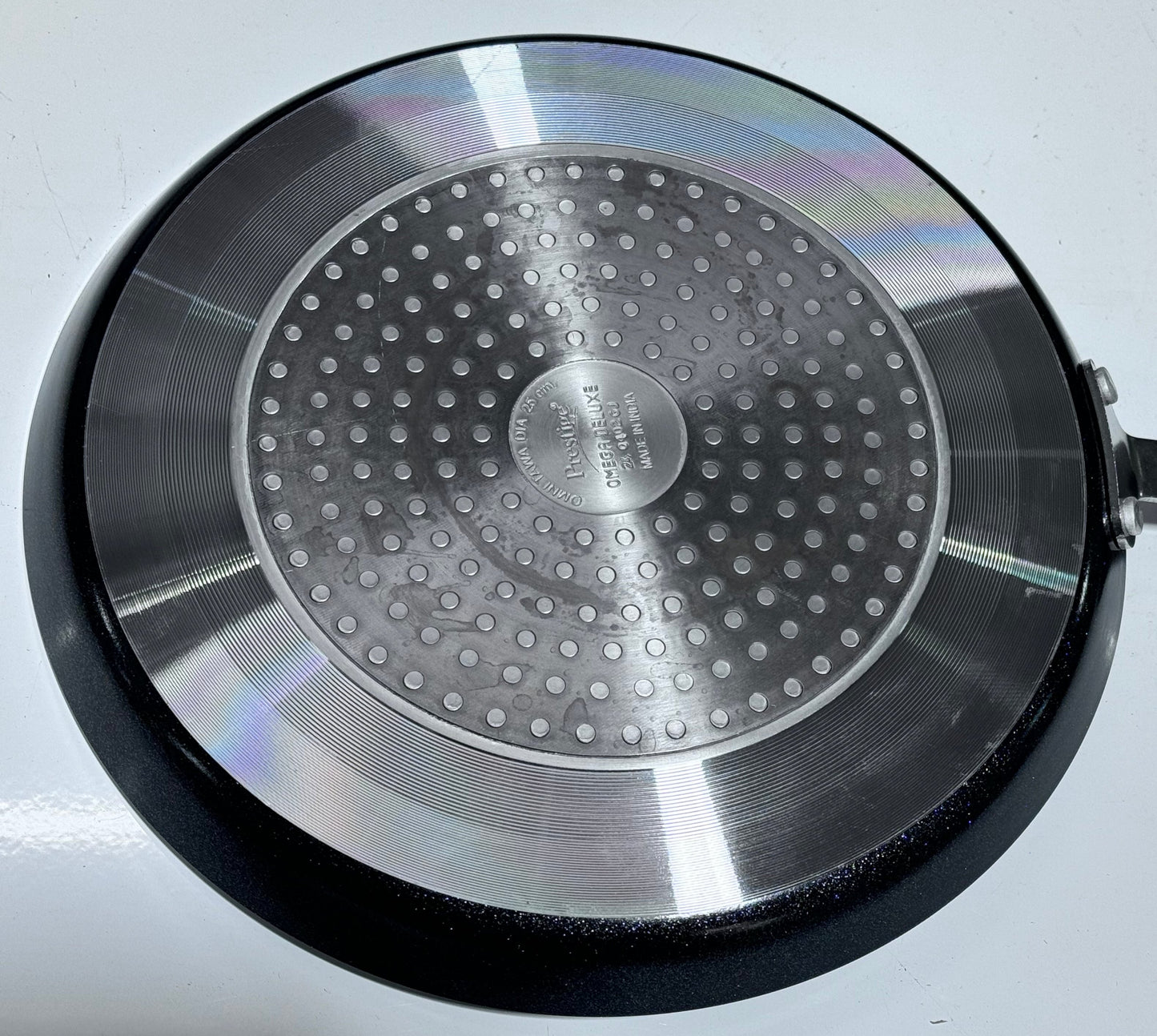 Prestige Omega Deluxe 25cm Granite Dosa Tawa|Non-Stick with 5 Layers Coating|Dishwasher Safe|Stainfree Interior|Gas & Induction Compatible| Prestige