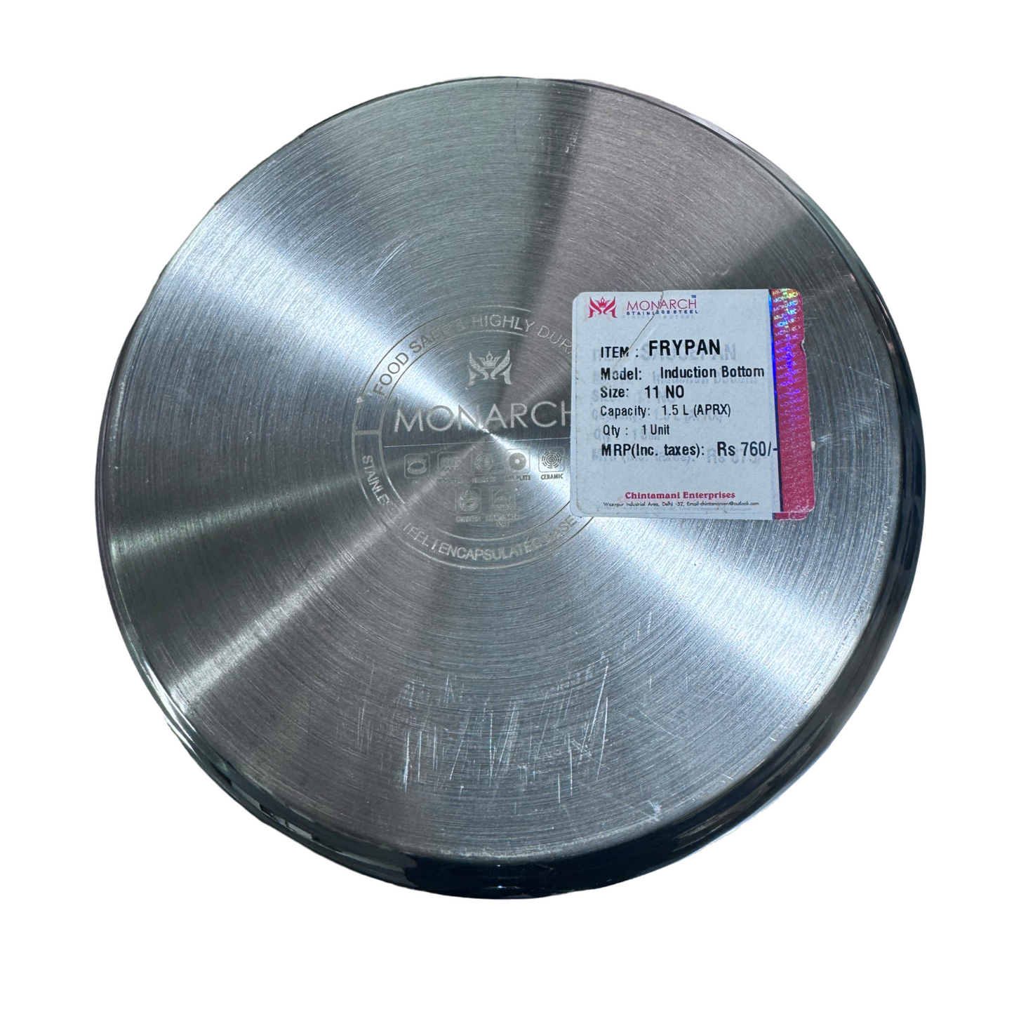 Monarch Stainless Steel Induction HEAVY Frying Pan - 1.2Litre, 20cm Monarch