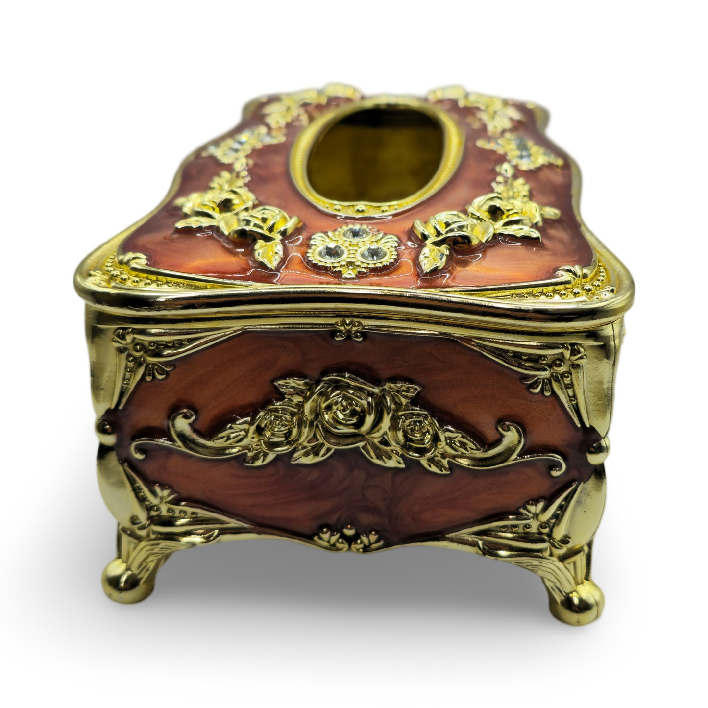 Decorative tissue storage box european style - brown & gold My Store