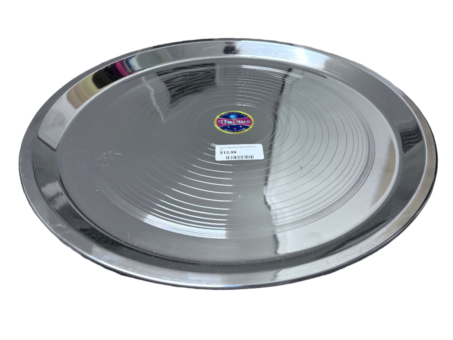 Unique Stainless Steel Plate Round (Thali) 13" (33cm) Unique