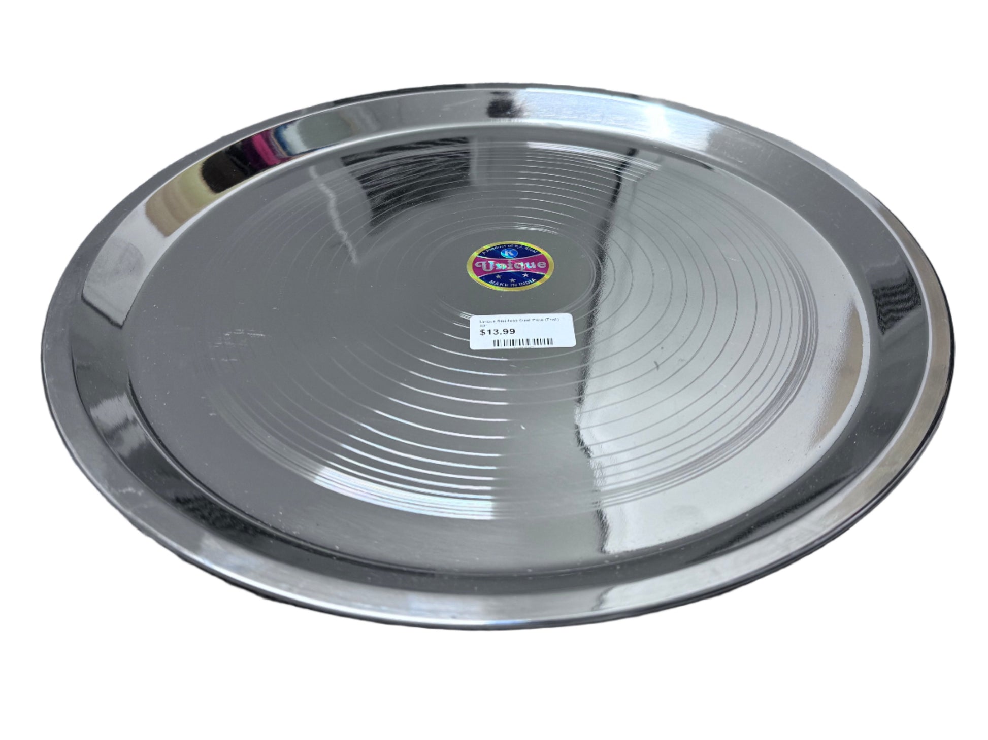 Unique Stainless Steel Plate Round (Thali) 13" (33cm) Unique