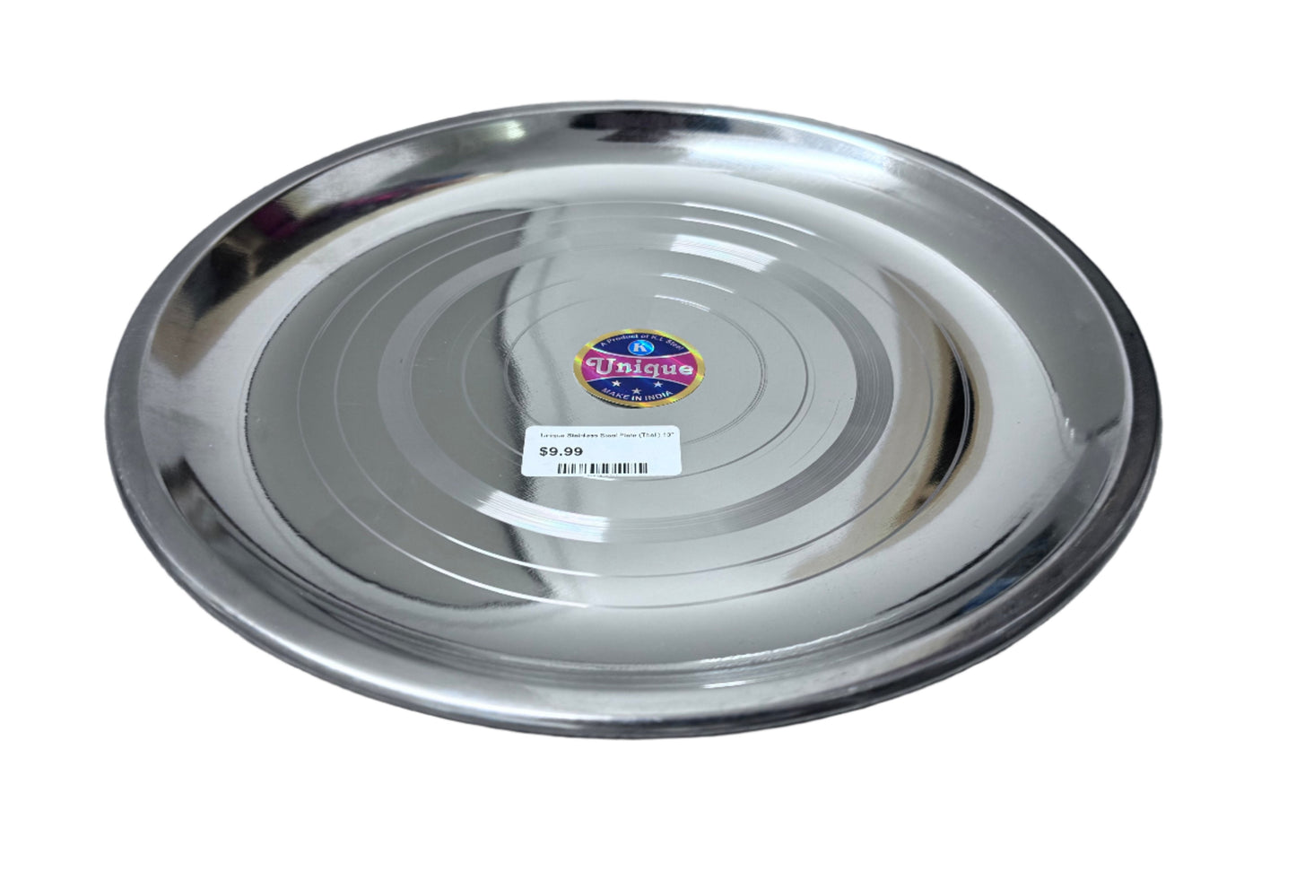 Unique Stainless Steel Round Plate (Thali) 10" (26cm) Unique