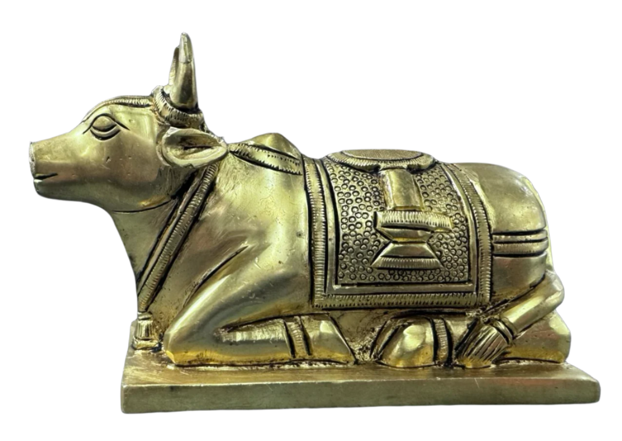Brass Nandi : Length14cm X Height 9cm X Widht 6cm GuruMart