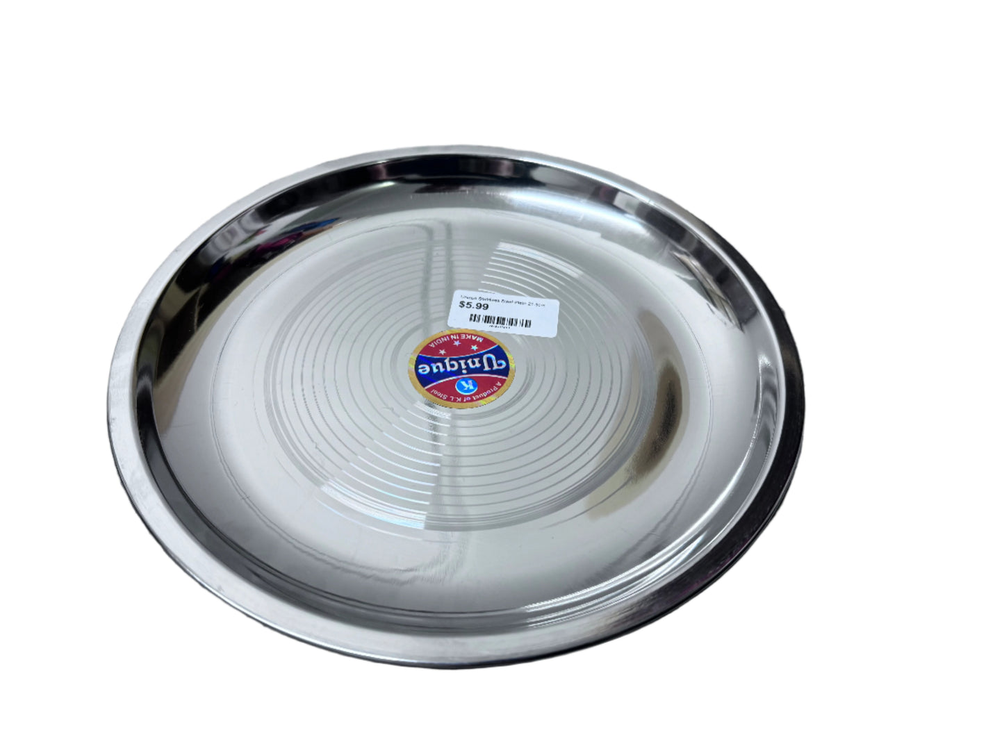 Unique Stainless Steel Round Plate 21.5cm Unique