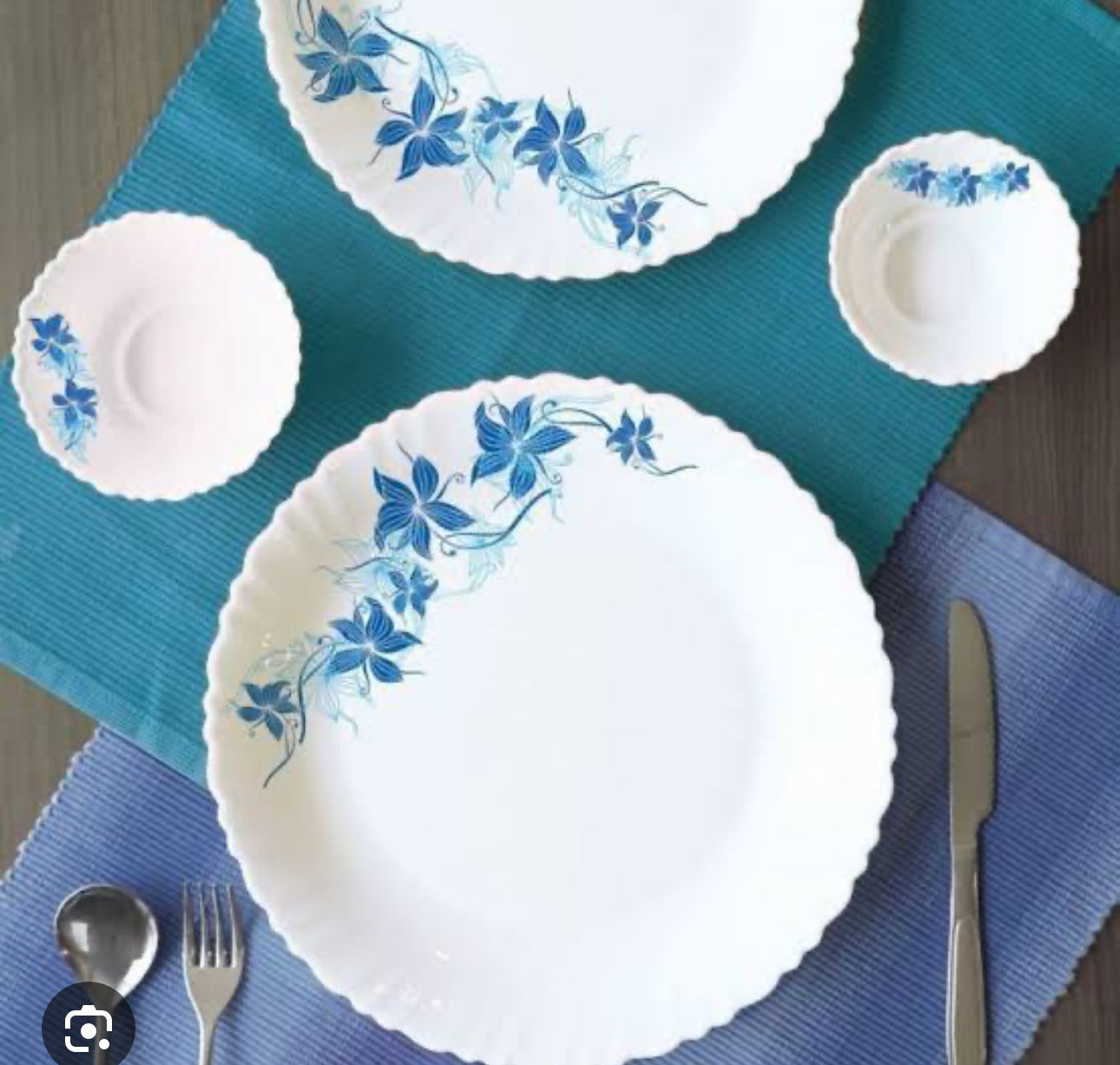 Cello Dazzle Dazzle 31pcs Opalware Dinnerset - Blue Swirl Cello