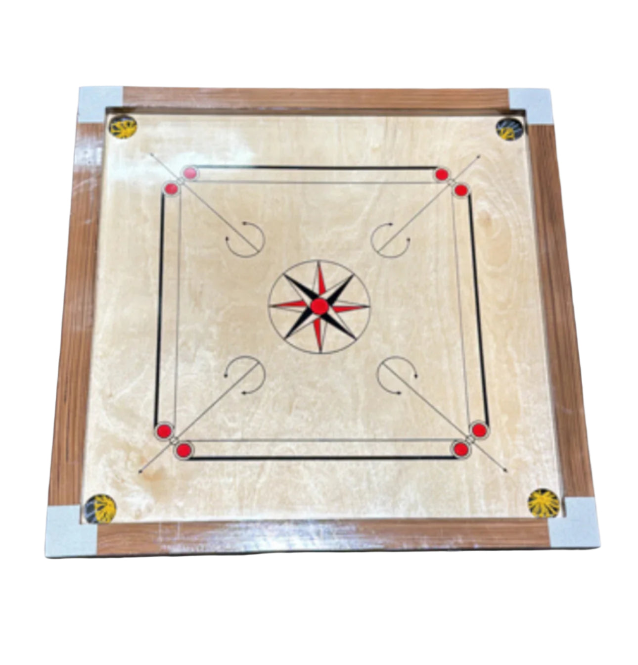 Carrom Board 84x84cm with Coins/Strikers (Beige) GuruMart