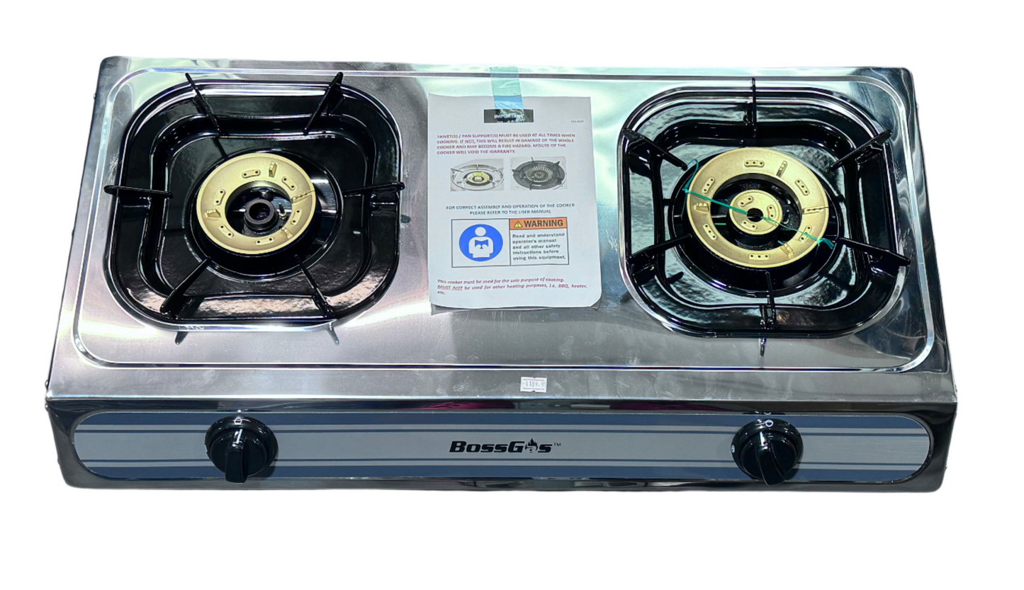 BOSS GAS Burner Indoor Stainless Steel Panel 2 - NZ GAS SAFETY COMPLIANT Boss Gas / Generation