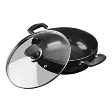 Edit Vinod Black Pearl 1.6L Kadhai Anodised -18cm with glass lid My Store