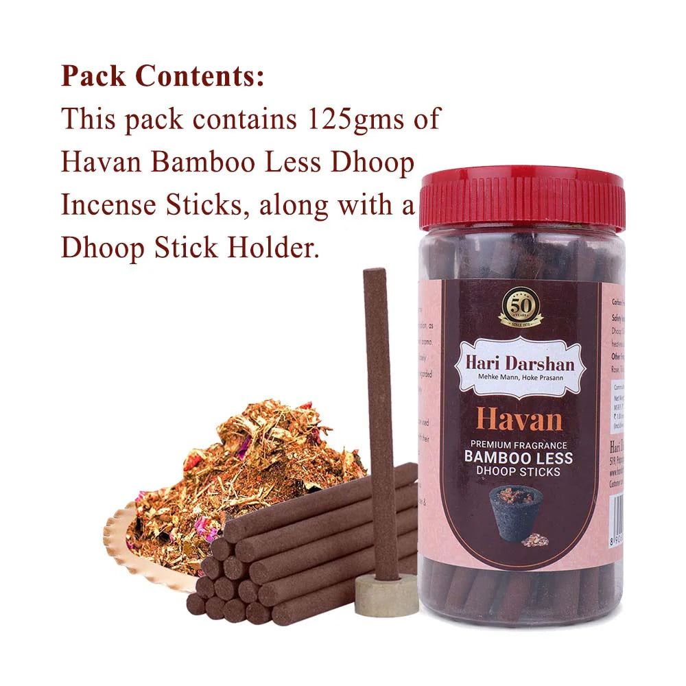 Hari Darshan Havan Bamboo Less Dhoop Stick 125g Hari Darshan