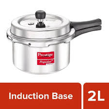 Prestige Popular+ Svachh Aluminium Pressure Cooker Induction base 2Litres Prestige