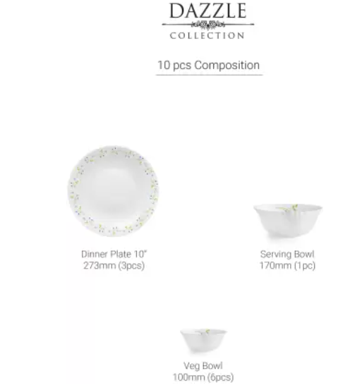 Cello Dazzle Dazzle 31pcs Opalware Dinnerset - Tropical Lagoon Cello