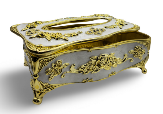 Decorative tissue storage box european style - white & gold My Store