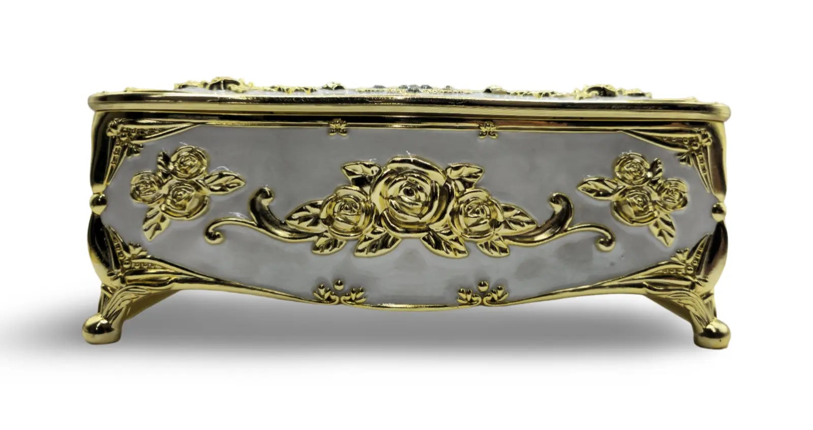 Decorative tissue storage box european style - white & gold My Store