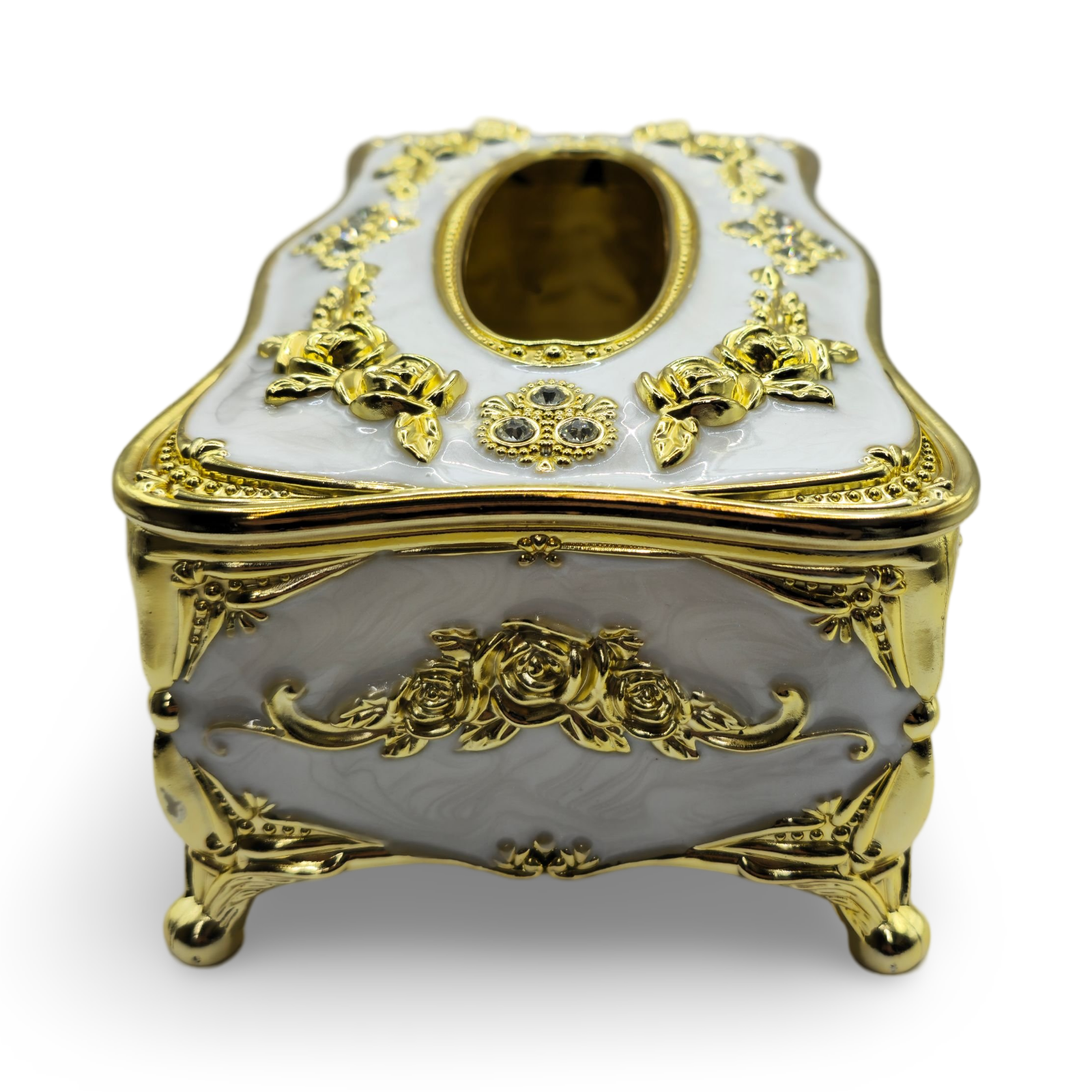 Decorative tissue storage box european style - white & gold My Store