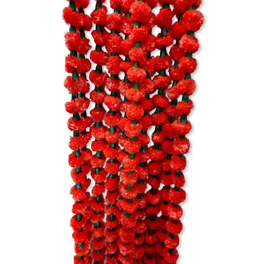 Marigold Artificial Flower Garland - Dark Red - 1.4 meters My Store