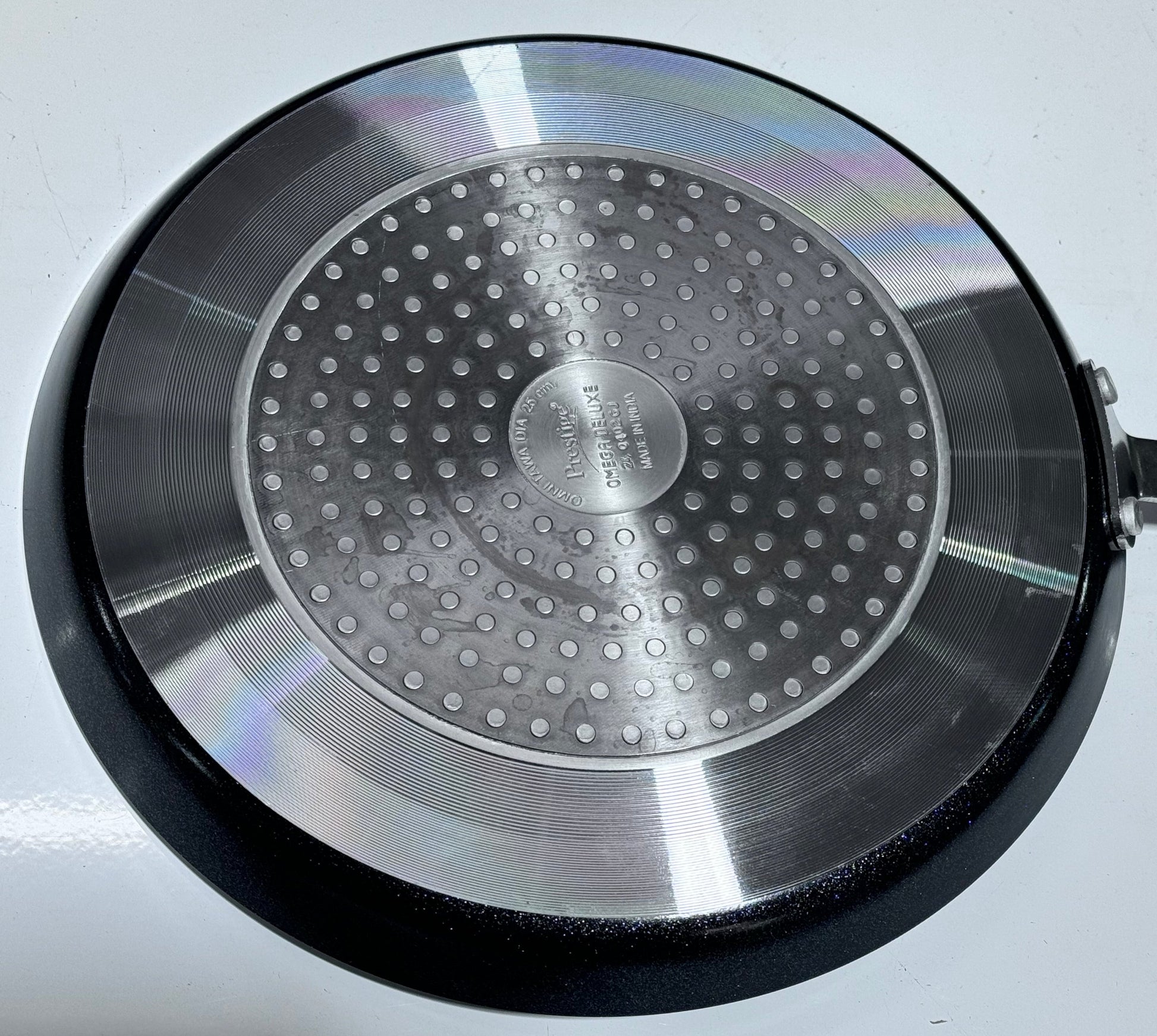 Prestige Omega Deluxe 25cm Granite Dosa Tawa|Non-Stick with 5 Layers Coating|Dishwasher Safe|Stainfree Interior|Gas & Induction Compatible| Prestige