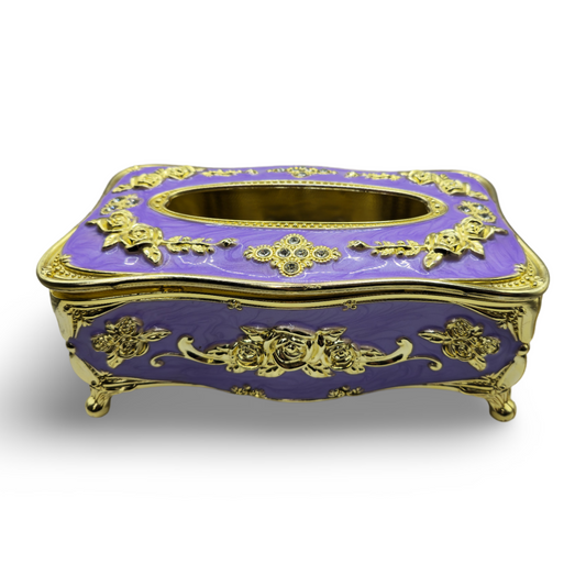 Decorative tissue storage box european style - Purple & Gold My Store