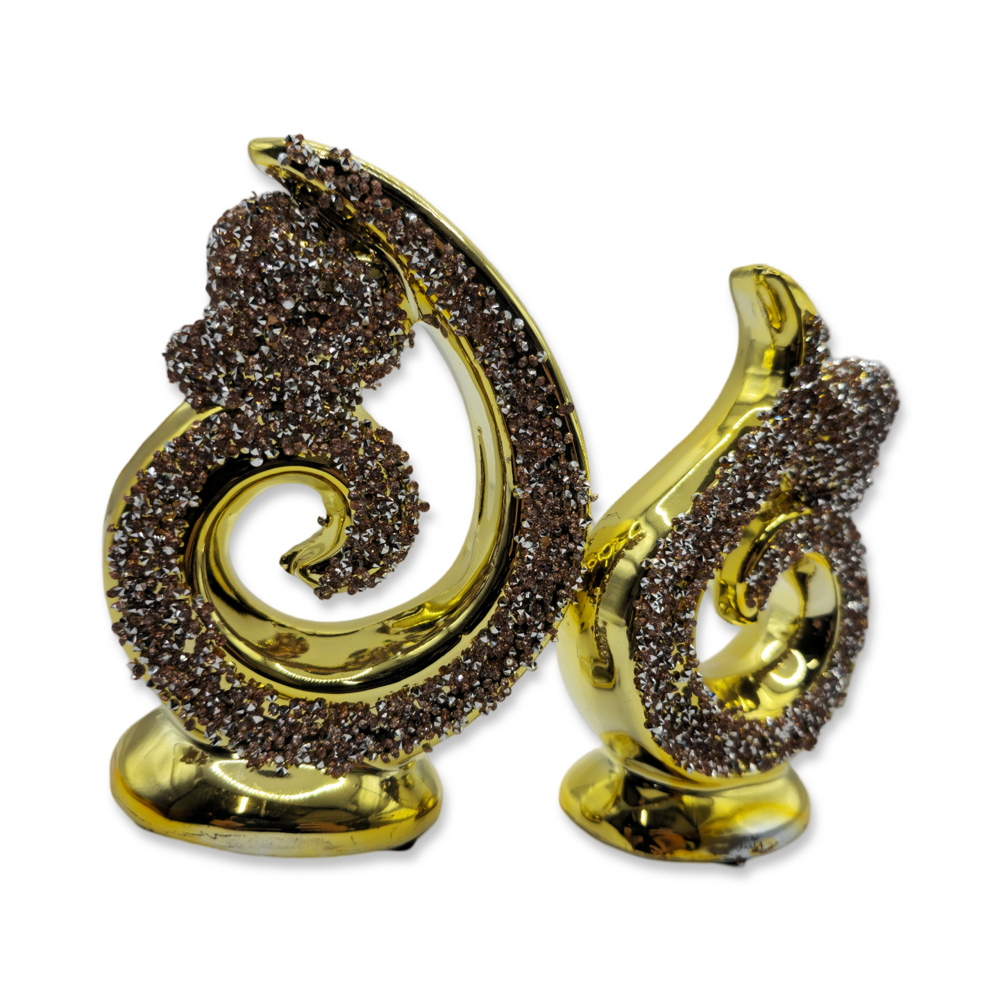 Koru  Decorative Showpiece (Set of 2) - Gold & Peach My Store