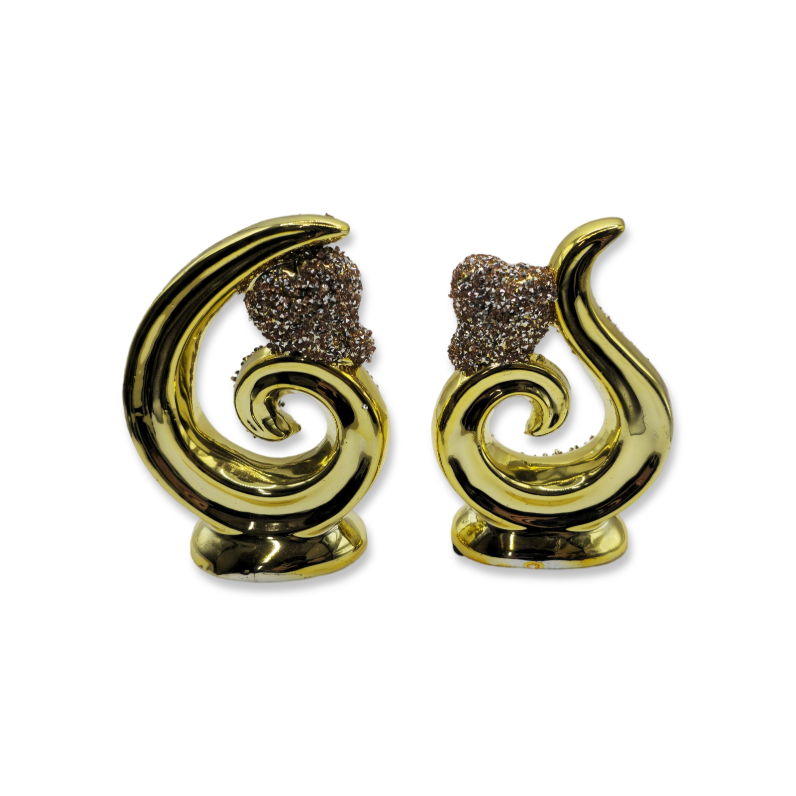 Koru  Decorative Showpiece (Set of 2) - Gold & Peach My Store