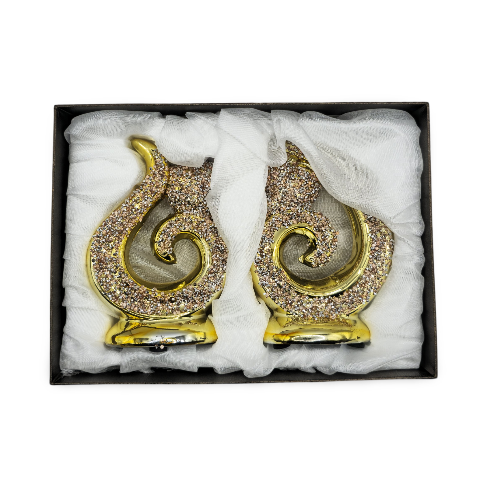 Koru  Decorative Showpiece (Set of 2) - Gold & Peach My Store