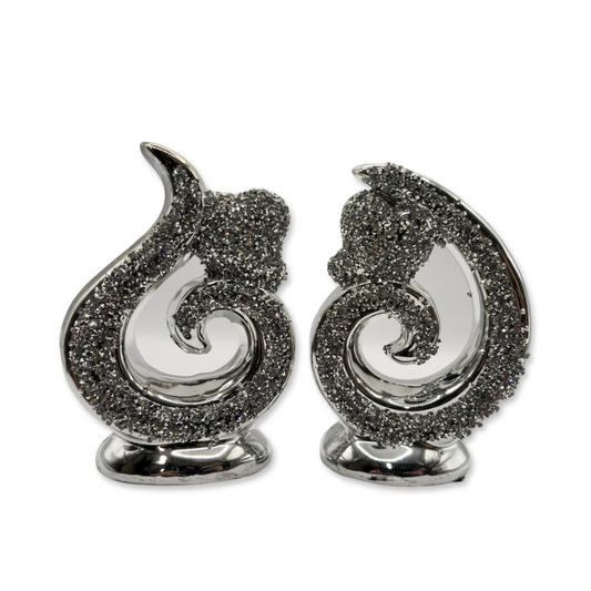Koru  Decorative Showpiece (Set of 2) - Silver My Store