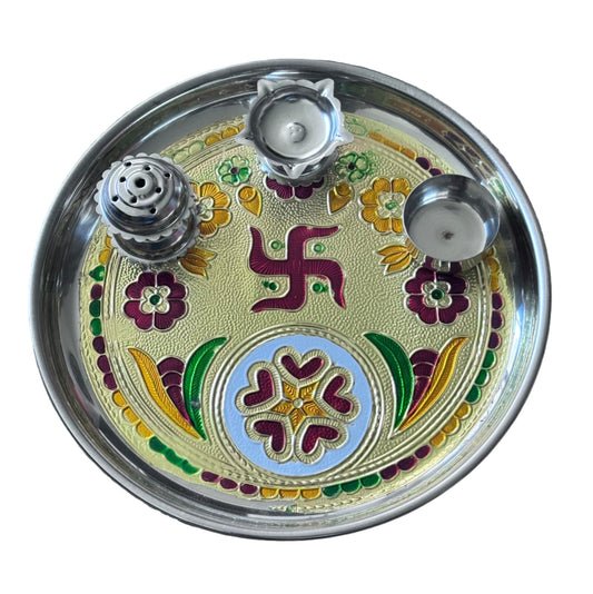 MeenaKari Pooja Thali  20cm gurumart.co.nz