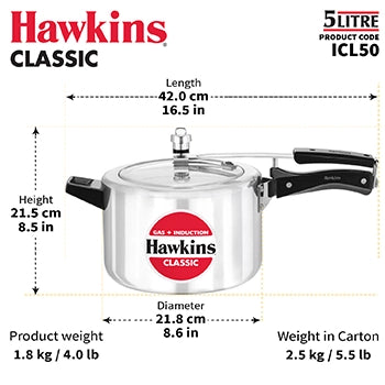 Hawkins Pressure Cooker INDUCTION MODEL 5 Litre ICL50 Hawkins