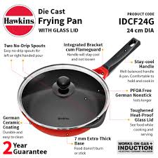 Hawkins Frying Pan Die Cast 24cm with glass lid- IDCF24G gurumart.co.nz