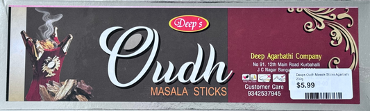 Deeps Oudh Masala Sticks Agarbathi 200g gurumart.co.nz