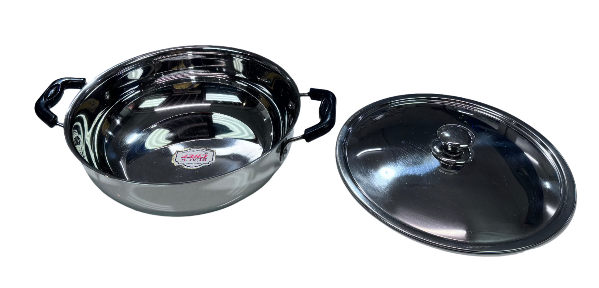 Black Chef Stainless Steel Kadahi Induction - 26 cm Black Chef
