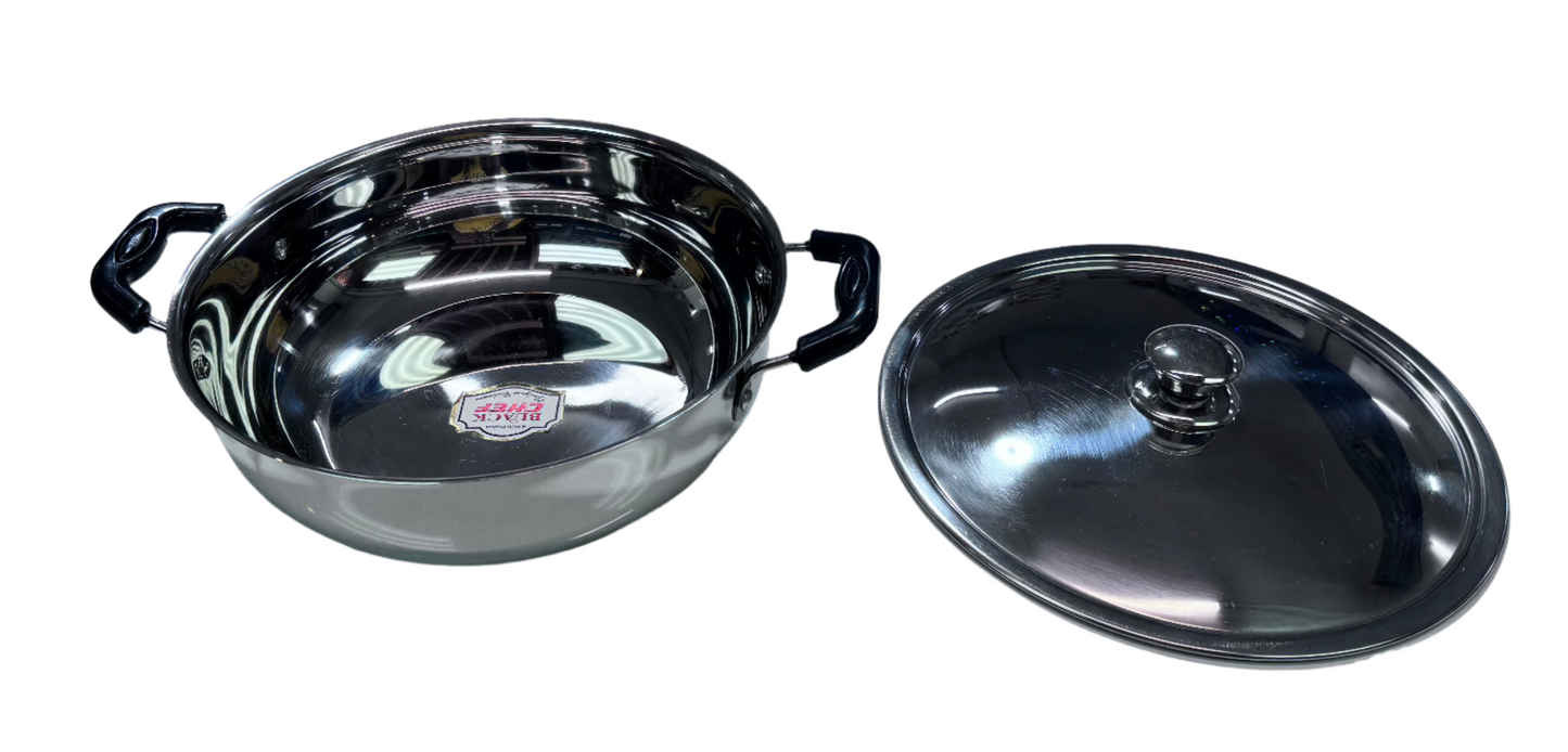 Black Chef Stainless Steel Kadahi Induction - 30 cm Black Chef