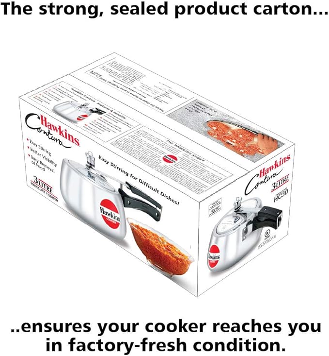 Hawkins Contura Pressure Cooker, 3.0-Litre New Shape Hawkins