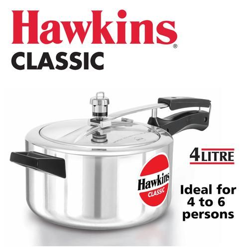 Hawkins 4 Litres Classic Aluminum Pressure Cooker Hawkins