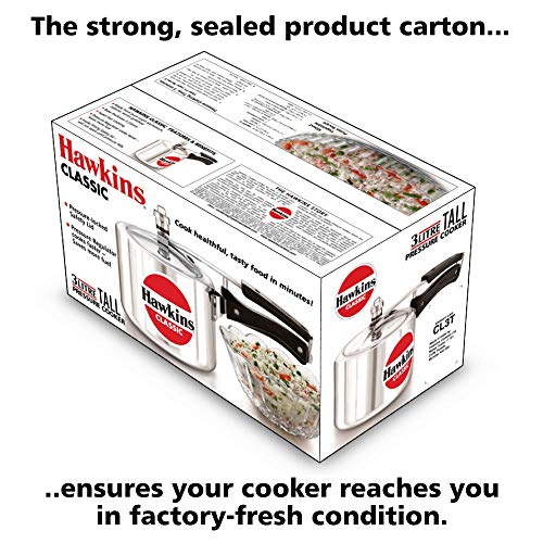 Hawkins 3 Litres Classic Aluminum Pressure Cooker CL3T Hawkins