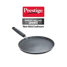 Prestige Omega Deluxe 25cm Granite Dosa Tawa|Non-Stick with 5 Layers Coating|Dishwasher Safe|Stainfree Interior|Gas & Induction Compatible| Prestige